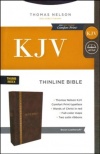 KJV Thinline Bible: Leathersoft Brown, Indexed